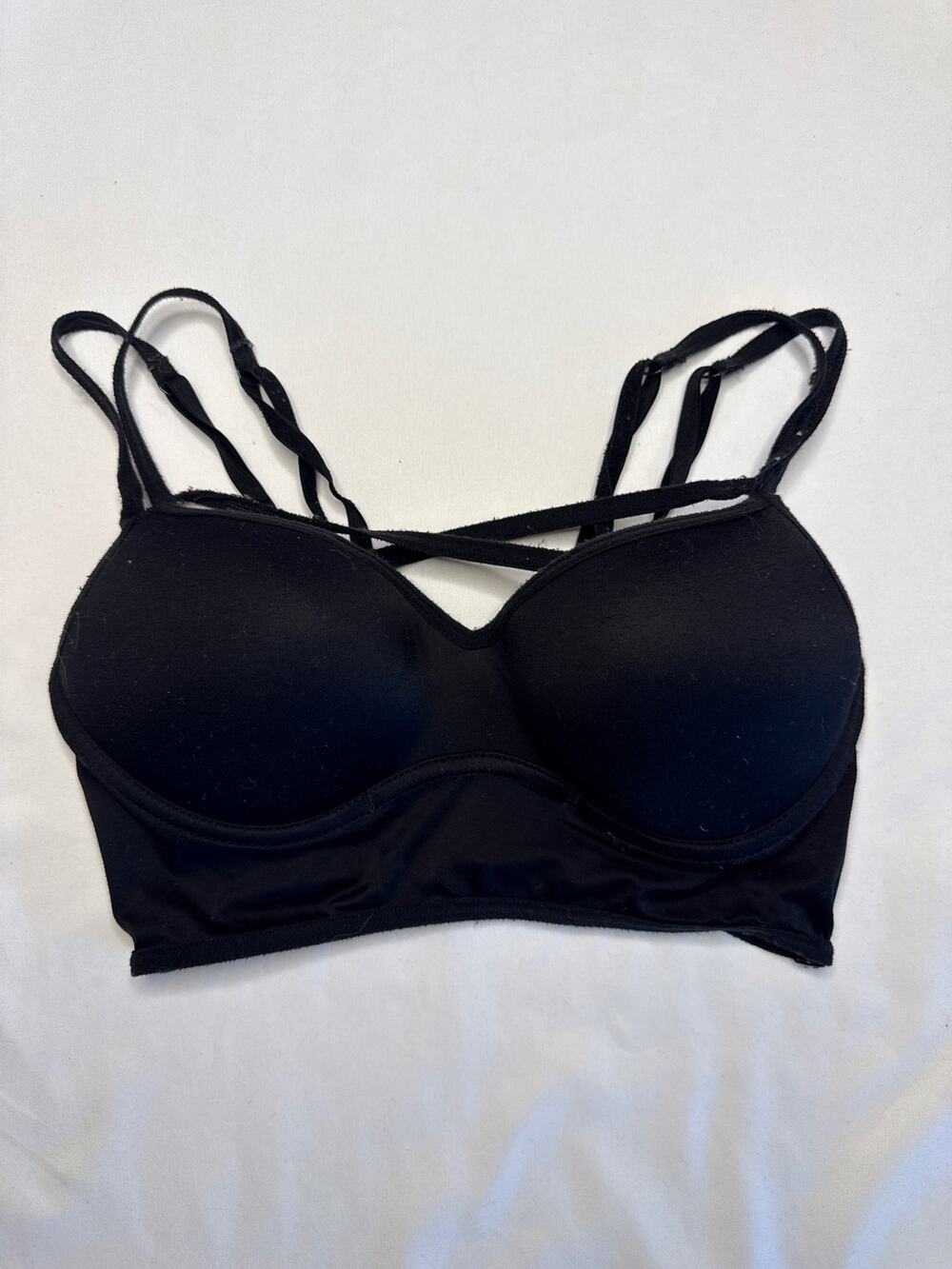 Victorias Secret Pink Push-Up Bralette Black Strappy Y2K 2016 Small